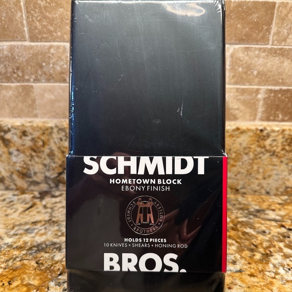 Schmidt Bros 12 Slot Hometown Knife Block Ebony Finish New Sealed - Picture 2 of 7